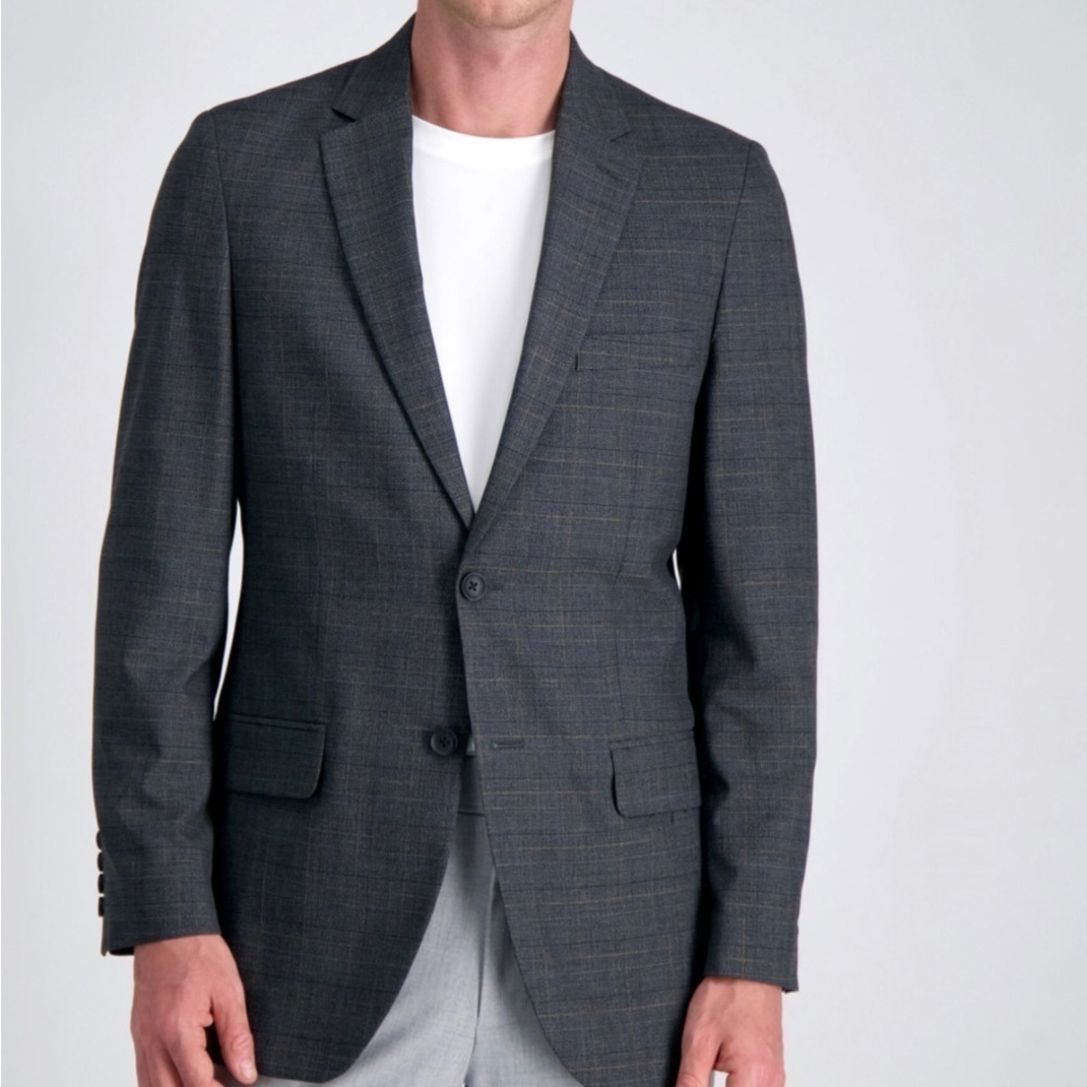 HAGGAR Charcoal Pin Striped Suit Jacket USA Size 42L Great Condition